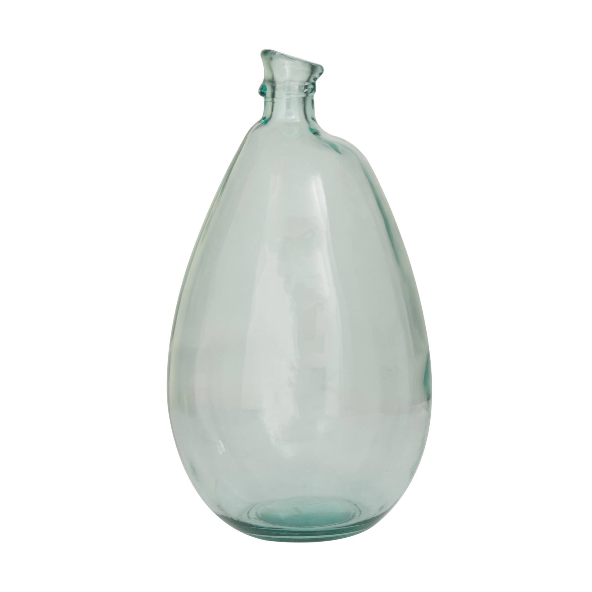 Blue Recycled Glass Handmade Spanish Vase 10" x 10" x 18"